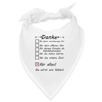 Notfallsanitäter zum Abschied für Kollege - Bandana - Weiß - Vorne