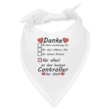 Controller Beruf Abschiedsgeschenk Danke sagen - Bandana - Weiß - Vorne