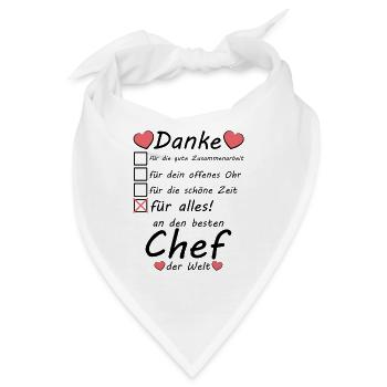 Danke an besten Chef für gute Zusammenarbeit - Bandana - Weiß - Vorne