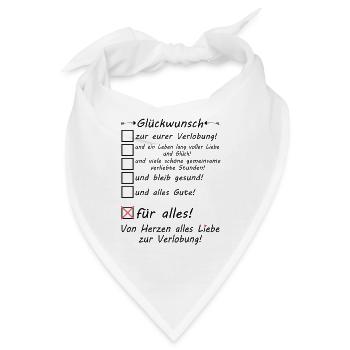 Verlobung Herzlichen Glückwunsch Paar gratulieren - Bandana - Weiß - Vorne