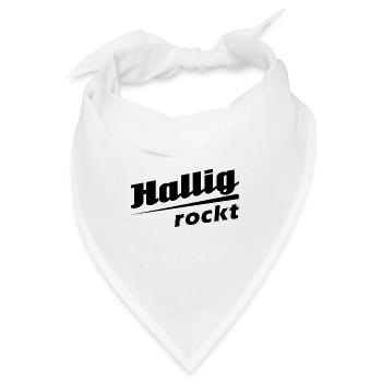 Hallig rockt - Textdesign mit Stadtnamen - Bandana - Weiß - Vorne