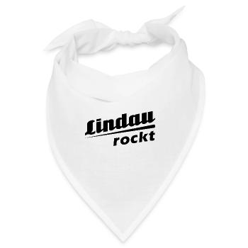 Lindau rockt - Textdesign mit Stadtnamen - Bandana - Weiß - Vorne