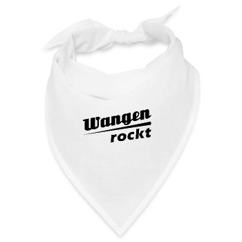 Wangen rockt - Textdesign mit Stadtnamen - Bandana - Weiß - Vorne