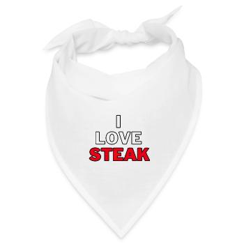 I Love Steak - Ich Liebe Steak Grillen Grill BBQ - Bandana - Weiß - Vorne