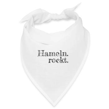 Hameln rockt - Textdesign mit Stadtnamen - Bandana - Weiß - Vorne