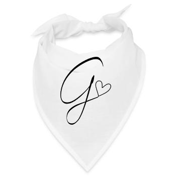 Buchstabe G Buchstabe-G Kalligrafie - Bandana - Weiß - Vorne