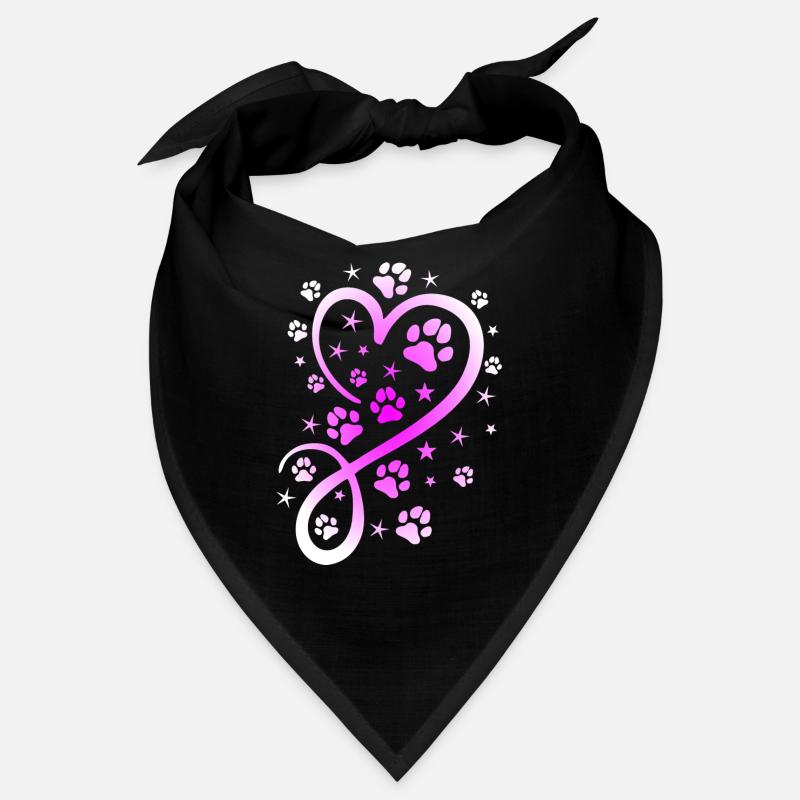 Herz mit Pfötchen und Sternen Bandana