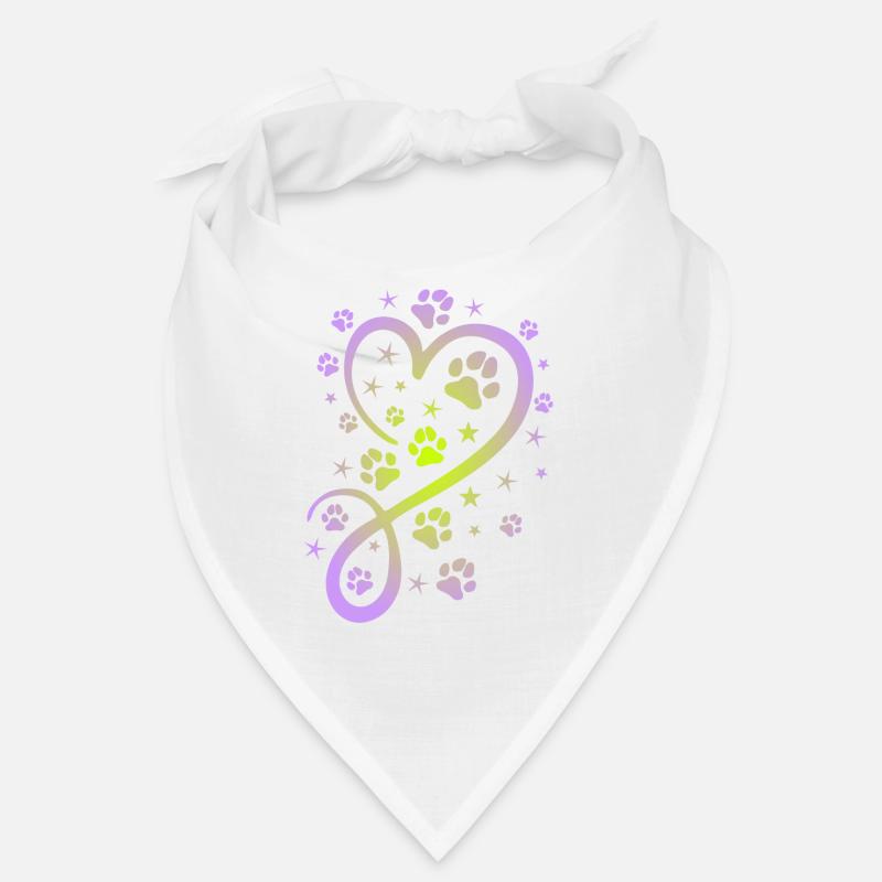 Herz mit Pfötchen und Sternen Bandana