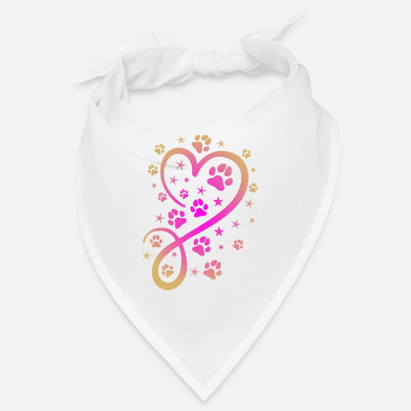 Herz mit Pfötchen und Sternen Bandana