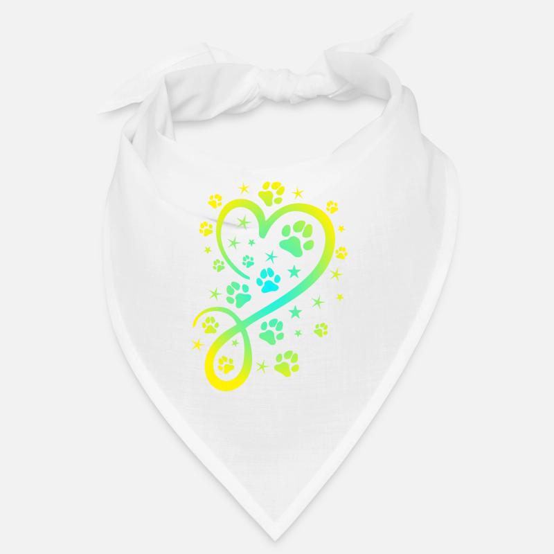 Herz mit Pfötchen und Sternen Bandana