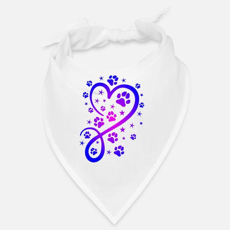 Herz mit Pfötchen und Sternen Bandana