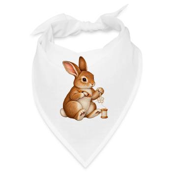 Kaninchen knüpft Occhi-Spitze - Bandana - Weiß - Vorne