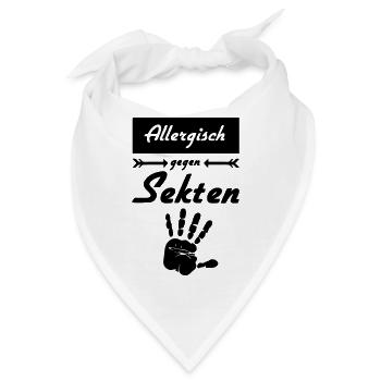 Allergisch gegen Sekten Geschenk - Bandana - Weiß - Vorne