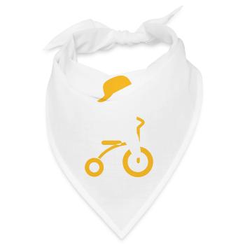 Junge, der sein Dreiräder reitet - Bandana - Weiß - Vorne