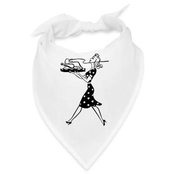 Hausfrau Illustration - Bandana - Weiß - Vorne