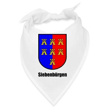 Wappen der Siebenbürger Sachsen "Siebenbürgen" - Bandana - Weiß - Vorne