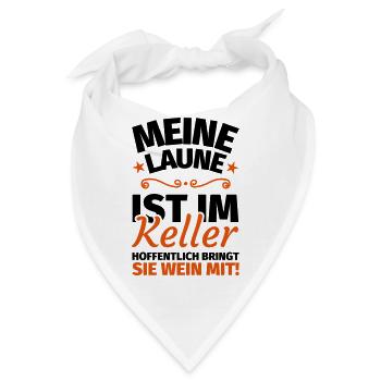Meine Laune ist im Keller - Bandana - Weiß - Vorne