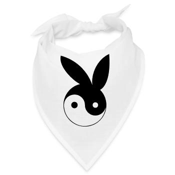Ying und Yang mit Bunny Ohren - Bandana - Weiß - Vorne