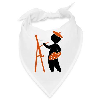 Ein Maler arbeitet an seinem Meisterwerk - Bandana - Weiß - Vorne