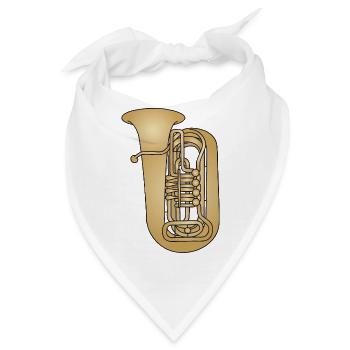 TUBA Blechblasinstrument - Bandana - Weiß - Vorne