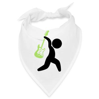 Musik Star mit einer Gitarre - Bandana - Weiß - Vorne