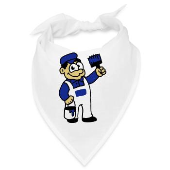 Maler mit Pinsel und Farbe - Bandana - Weiß - Vorne