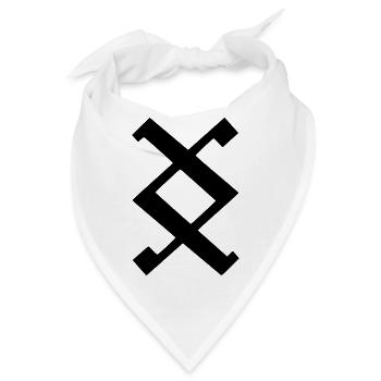 Wikinger Rune - Wo ein Wille ist ist auch ein Weg - Bandana - Weiß - Vorne