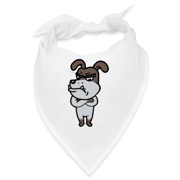 Grimmiger Wachhund Diensthund Kampfhund - Bandana - Weiß - Vorne