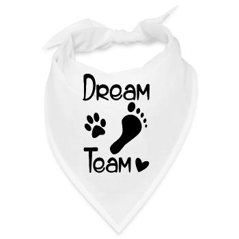Dreamteam Hundeliebe mit Herz [black] - Bandana - Weiß - Vorne