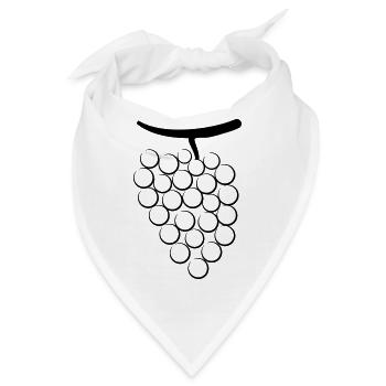 Wein Fest Weintrauben - Bandana - Weiß - Vorne