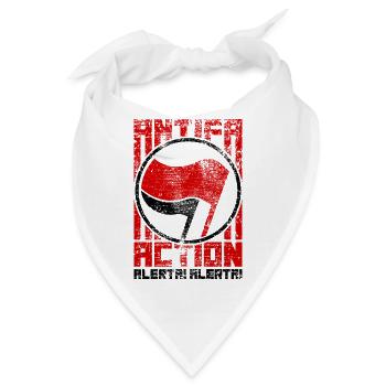 Antifa Action – Alerta! Alerta! (red) - Bandana - Weiß - Vorne