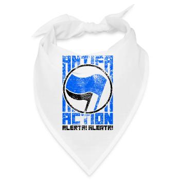 Antifa Action – Alerta! Alerta! (blue) - Bandana - Weiß - Vorne