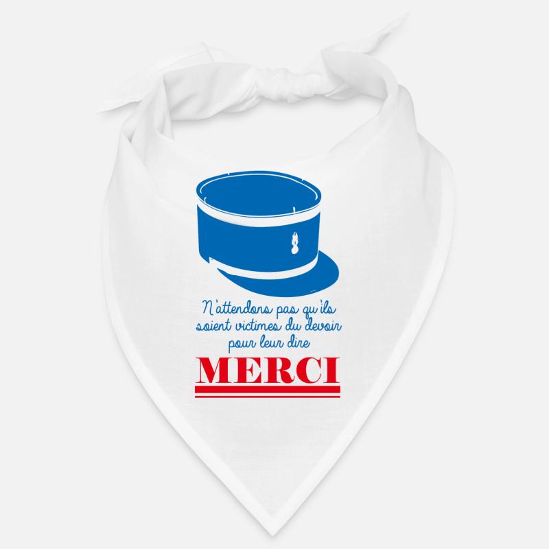 Victimes du Devoir Gendarmes Merci - Bandana - blanc