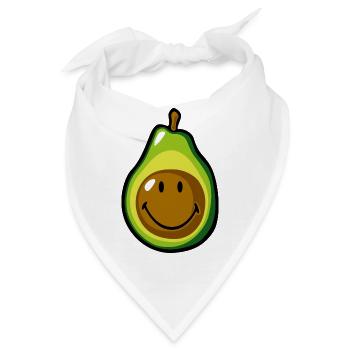 Smiley Avocado Pear - Bandana - Weiß - Vorne