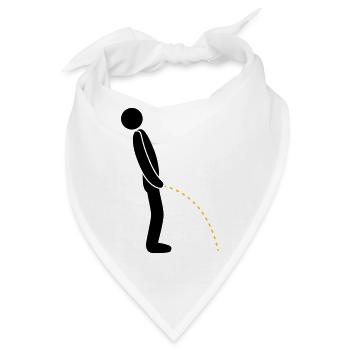 logo im stehen pinkeln pissen klo toilette erleich - Bandana - Weiß - Vorne