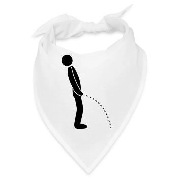im stehen pinkeln pissen klo toilette erleichtern - Bandana - Weiß - Vorne