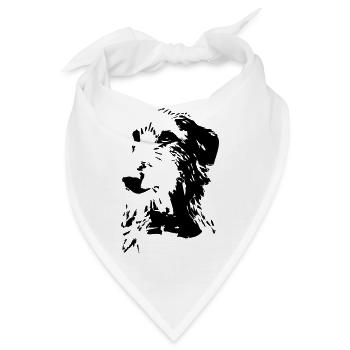Scottish Deerhound Kopf - Bandana - Weiß - Vorne