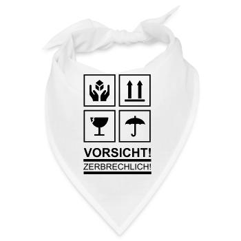 vorsicht zerbrechlich - Bandana - Weiß - Vorne