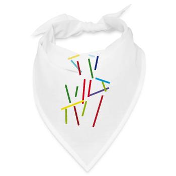 Farben Striche - Linien Spiel - Bandana - Weiß - Vorne