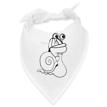 Schnecke lustig detektiv - Bandana - Weiß - Vorne