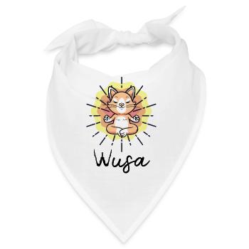 Wusa Yoga Katze Meditation - Bandana - Weiß - Vorne