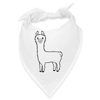 Lieblingstier Lama Alpaka - Bandana - Weiß - Vorne