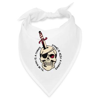 geboren Chance sterben auch Kopf des Todes Schädel Dolch - Bandana - Weiß - Vorne