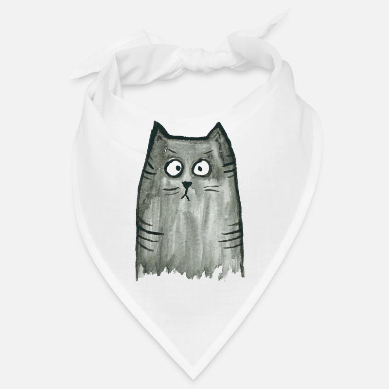 Chat gris teinté Bandana