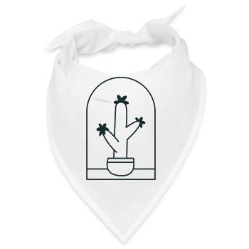 Niedlicher Kaktus in einem stehenden Topf - Bandana - Weiß - Vorne