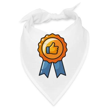 Medaille Daumen hoch - Bandana - Weiß - Vorne