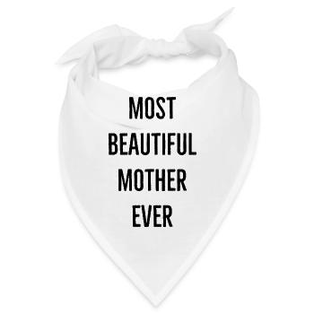 Schönste Mutter Spruch - Bandana - Weiß - Vorne