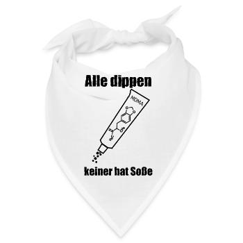Alle dippen keiner hat Soße - Bandana - Weiß - Vorne