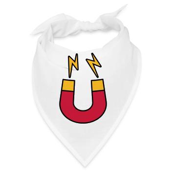 Blitze Magnet Logo lustig - Bandana - Weiß - Vorne