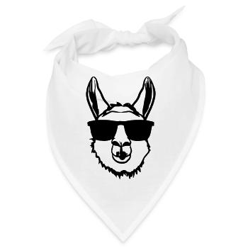 Llama mit Sonnenbrille Lustig No Drama Llama - Bandana - Weiß - Vorne